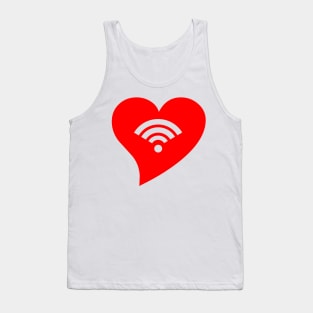 Red WiFi Heart Tank Top